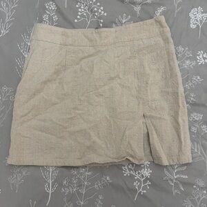 Lioness Neutral Beige Textured Mini Skirt